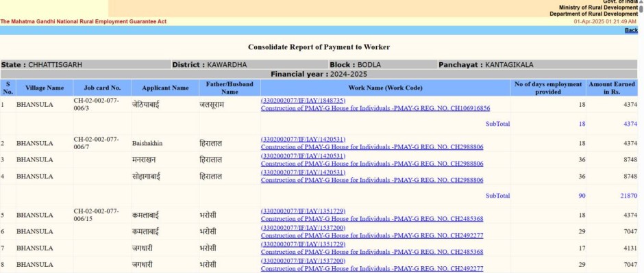 job card ka paisa kaise check kare